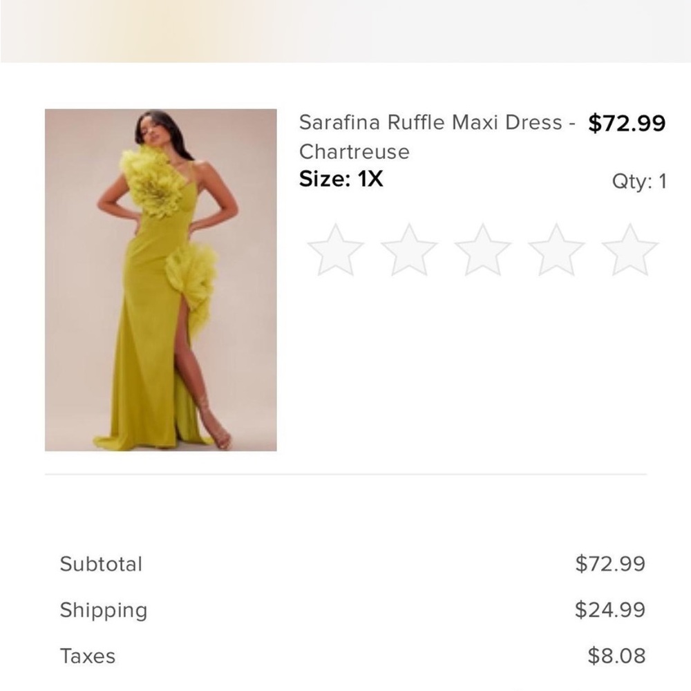 Fashion Nova Chartreuse Ruffle Gown